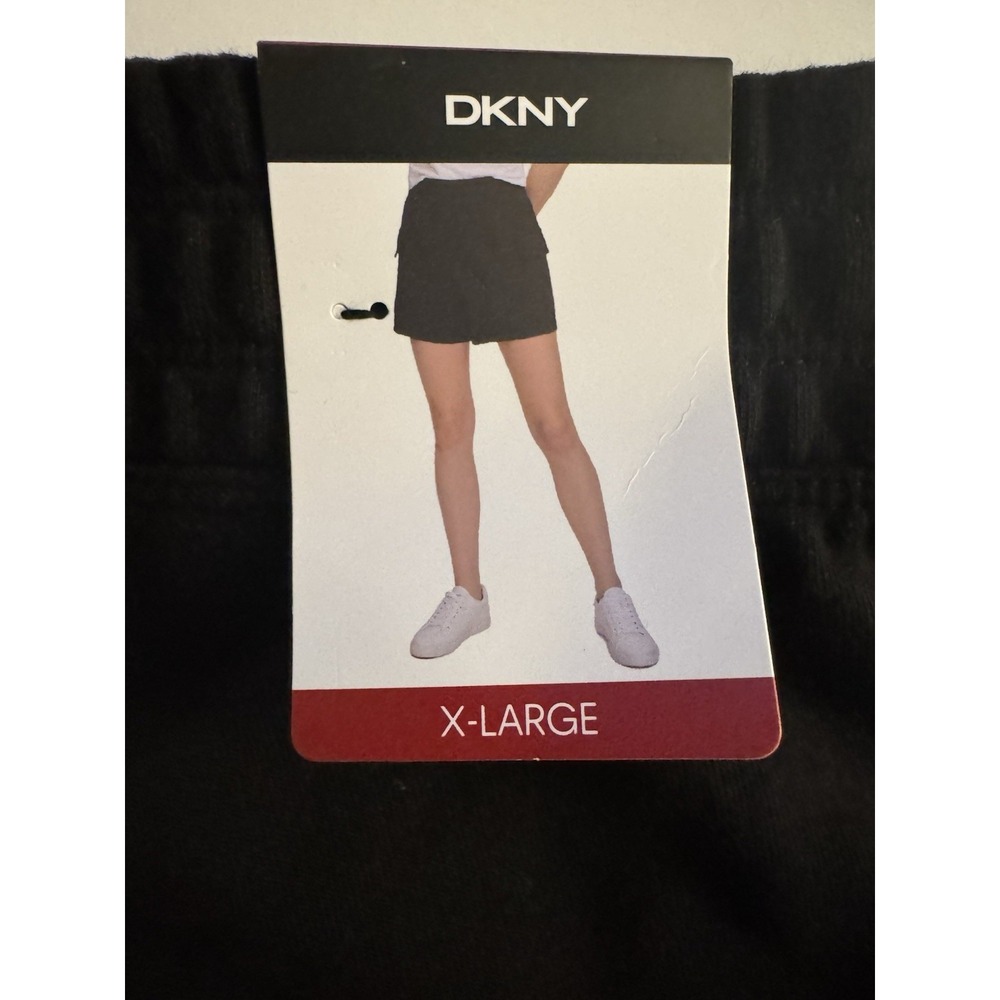 DKNY Cargo Shorts Women X-Large Black Casual Solid